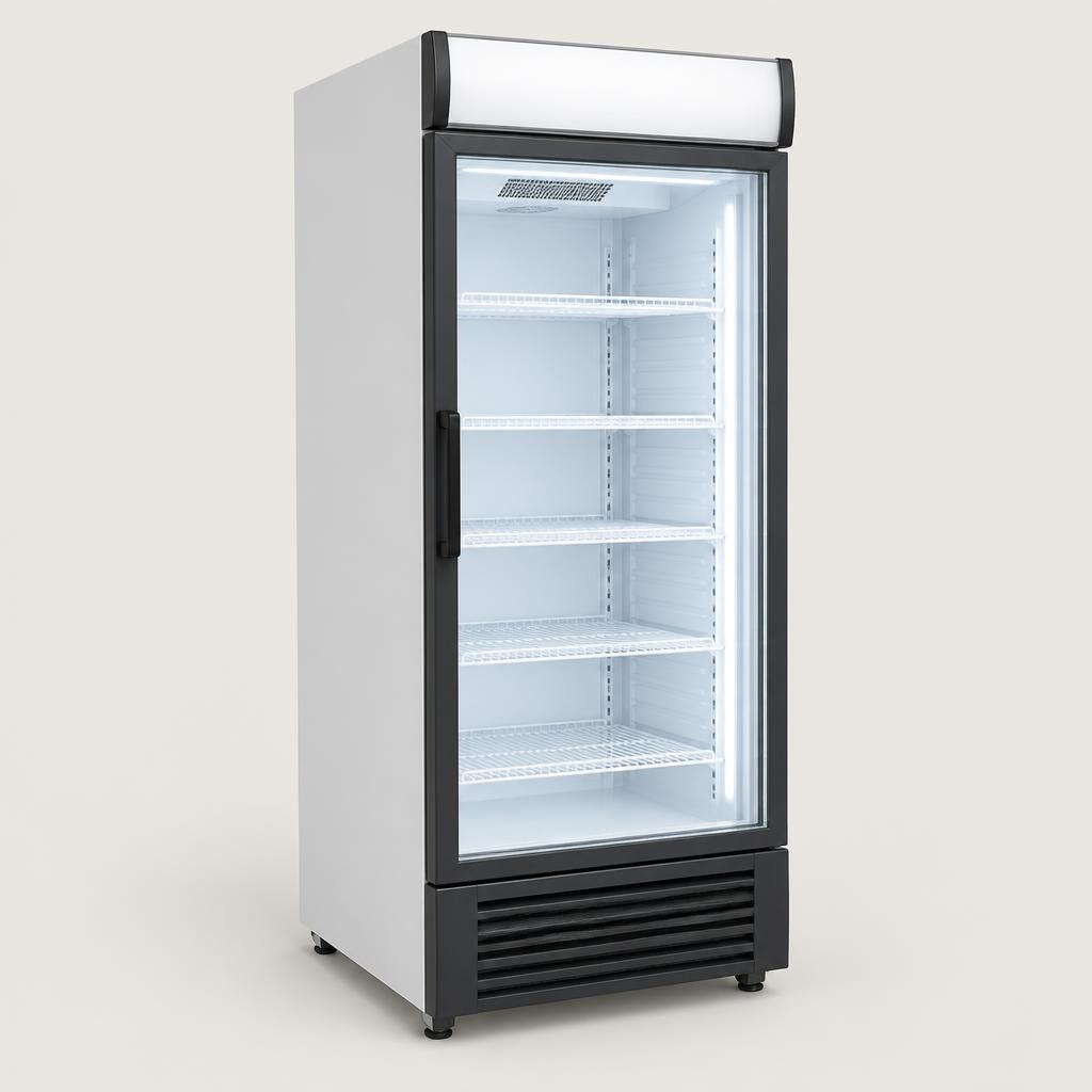 Upright display freezer 420L, single glass door