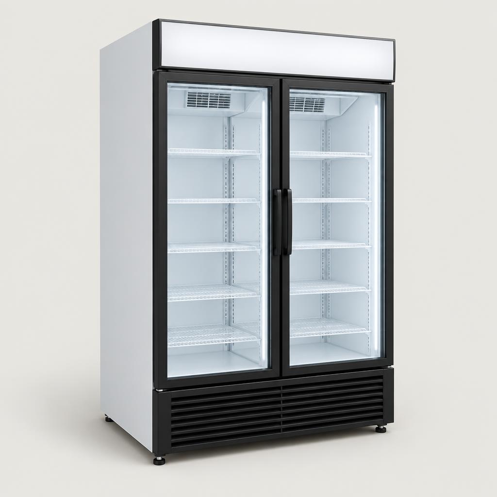 Upright display freezer 790L, 2 glass doors